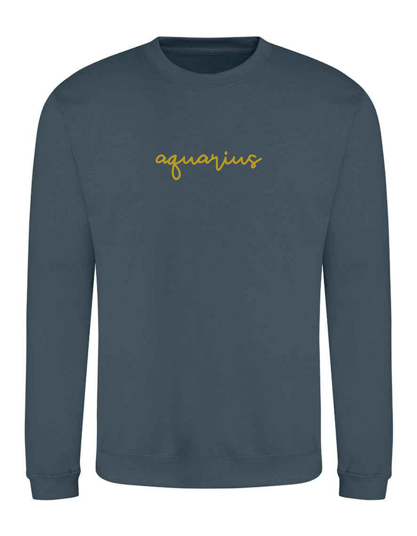 crew neck sweater with zodiac Aquarius design