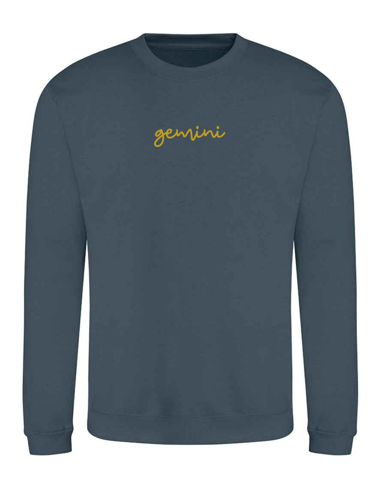 Crew neck sweater with zodiac Gemini design
