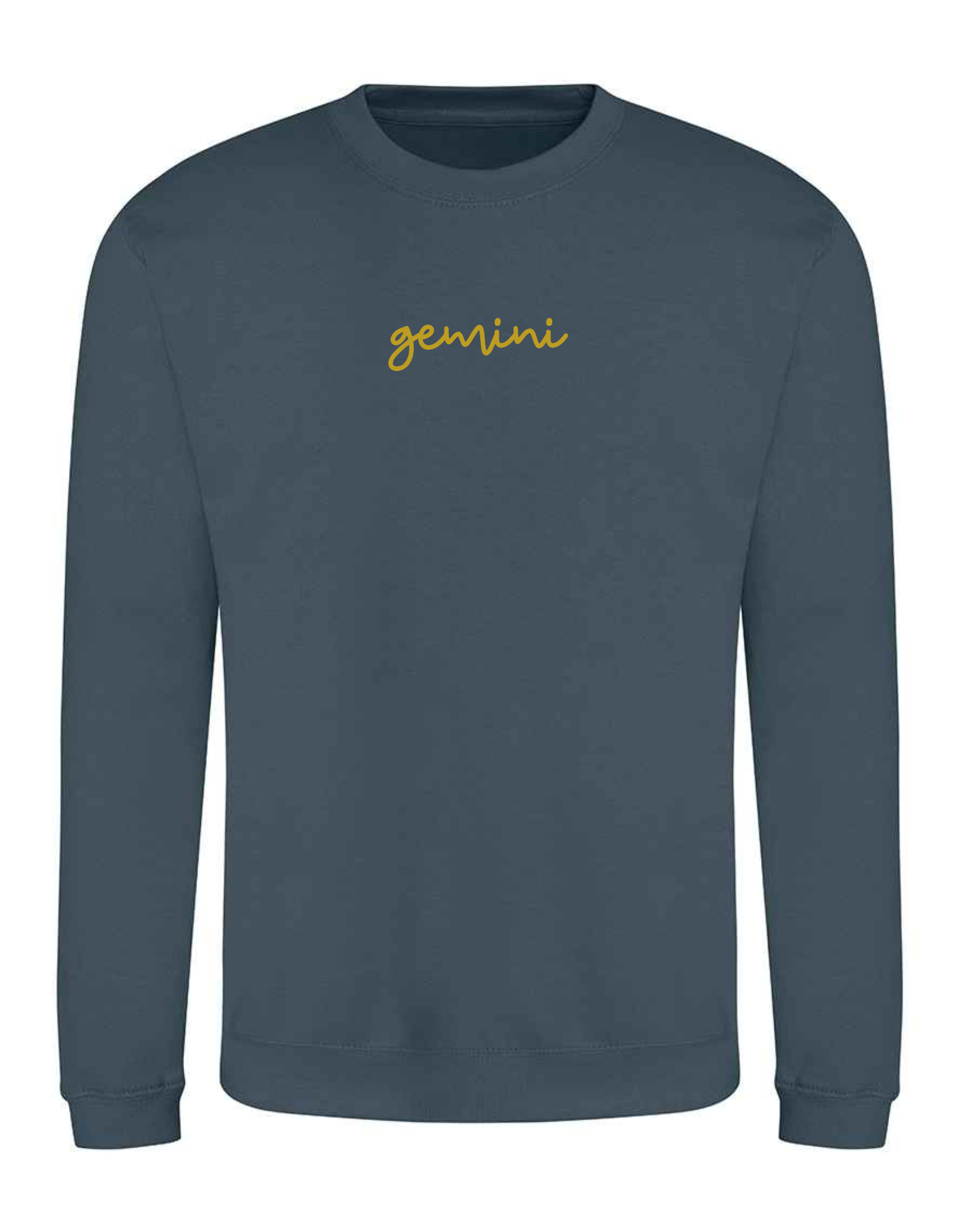 Crew neck sweater with zodiac Gemini design