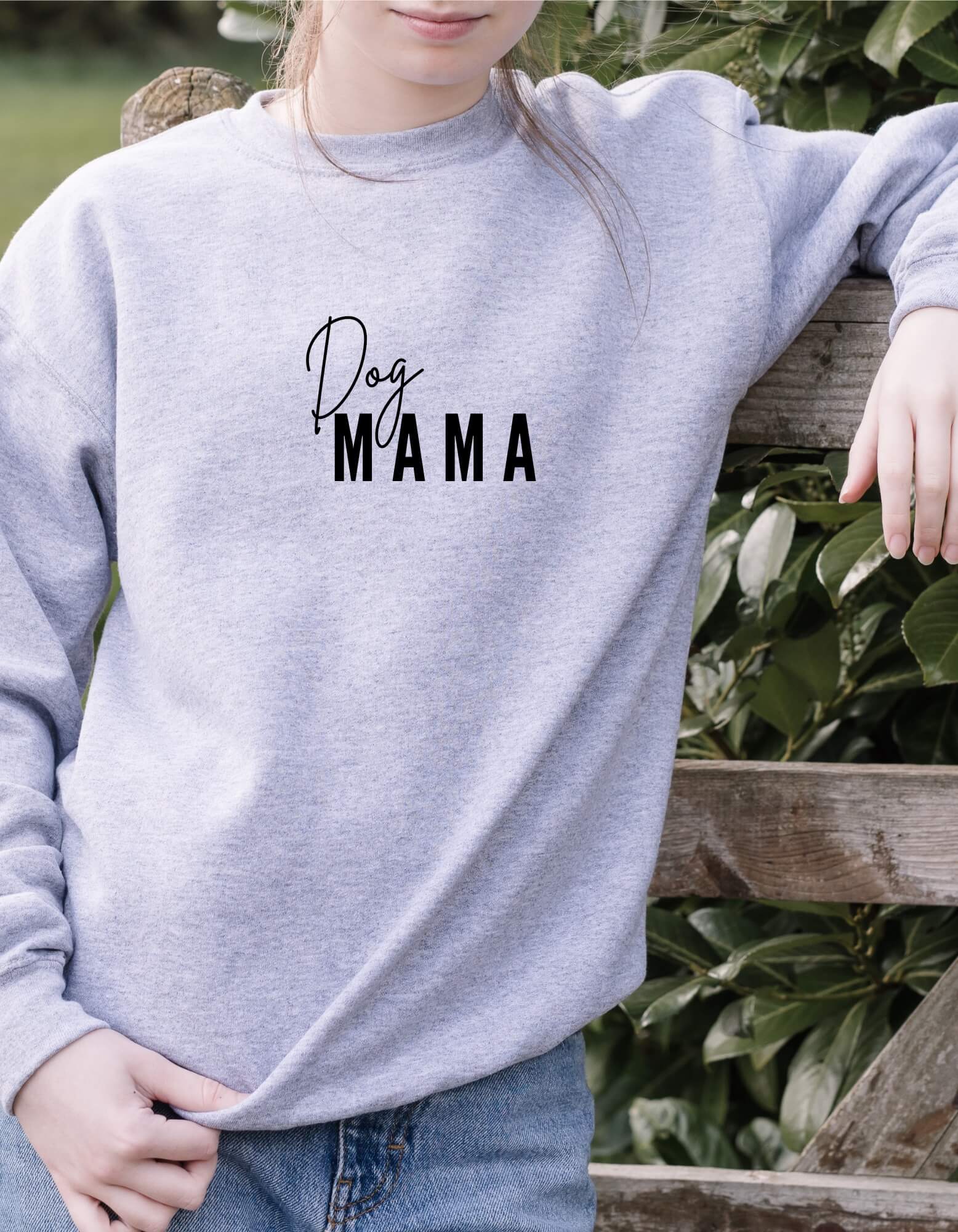 Grey Dog mama crew neck sweatshirt