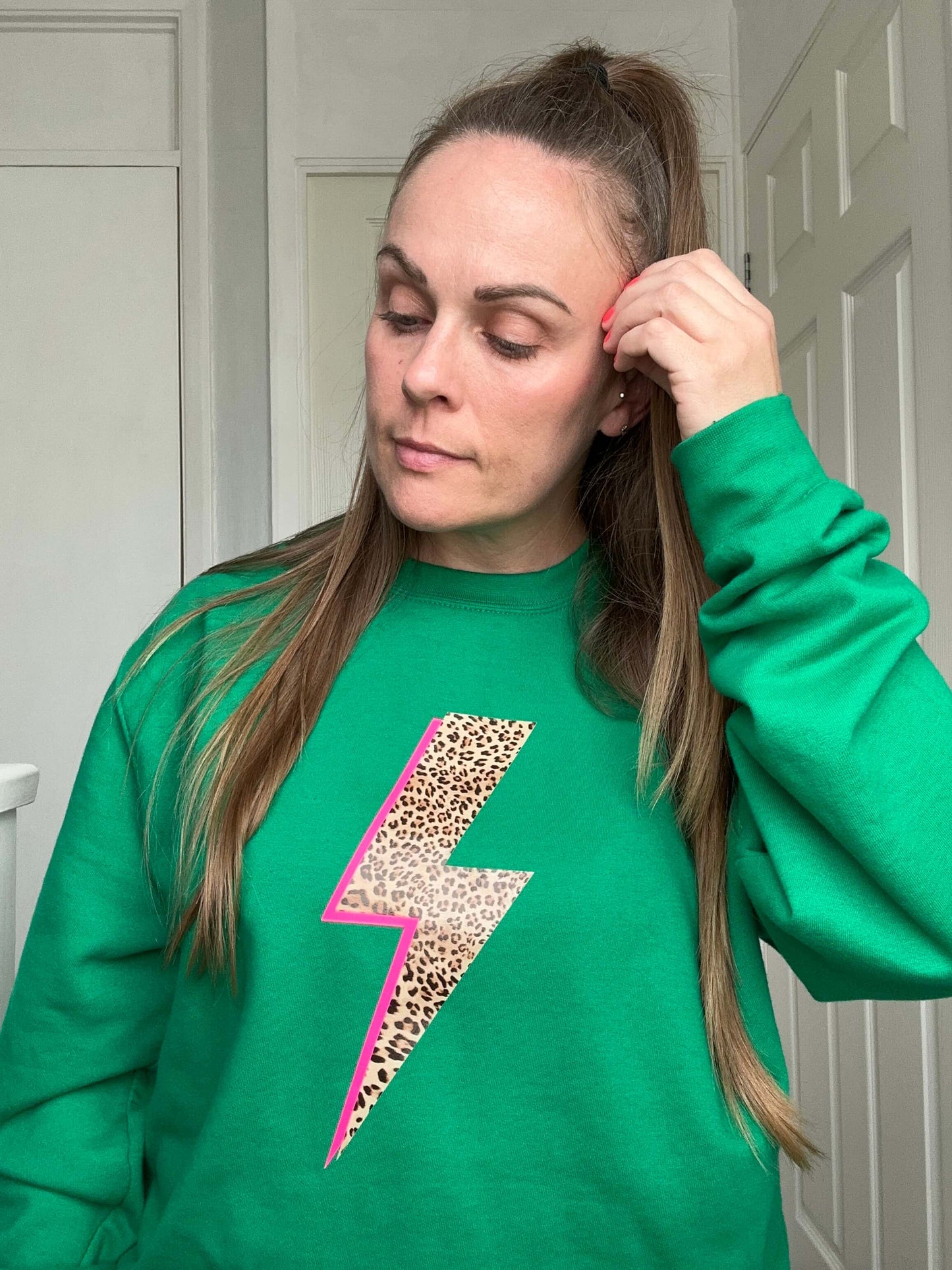 Crew neck sweater with Lightning bolt design