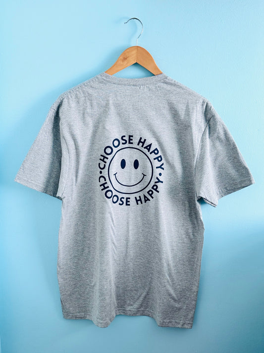 Crew neck T-shirt with CHOOSE HAPPY design